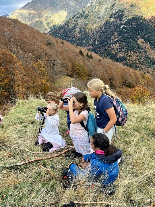 enfants observant nature automnale